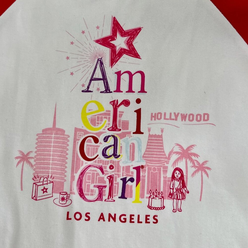 American Girl “Los Angeles” Graphic Tee – Red & White - Picture 2 of 6